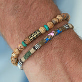 Armband wave jasper stone for men